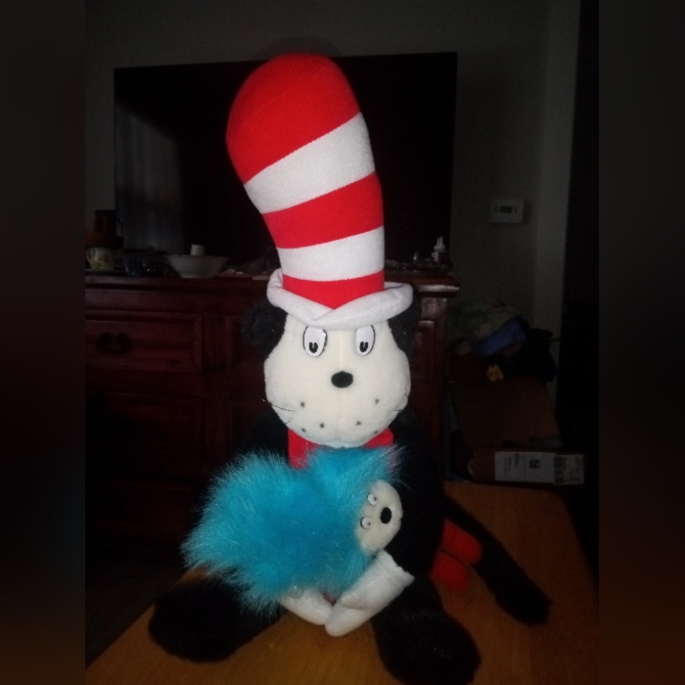 Dr. Seuss Cat in the Hat Plush with Blue Thing 1 Thing 2